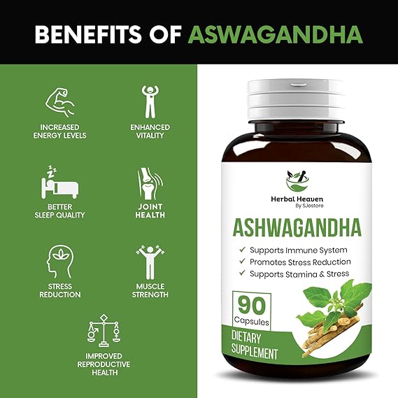 Natural Ashwagandha Capsules 90 Count - Optimal Wellness Solution