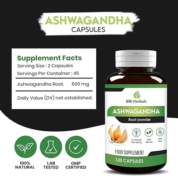 Ashwagandha Capsules 120 Count | Pure Ashwagandha for Stress Relief