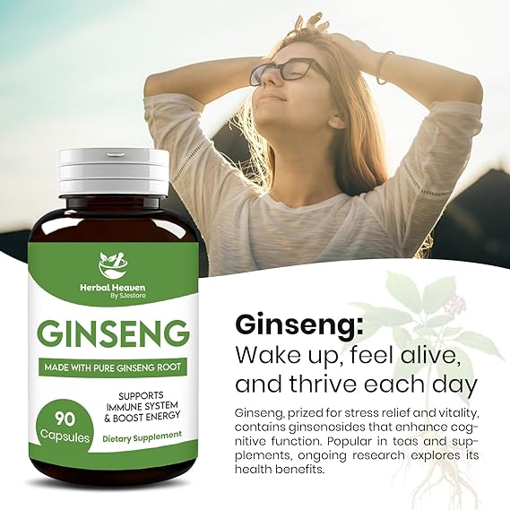 Ginseng Capsules 90 Count - 100% Herbal Formula