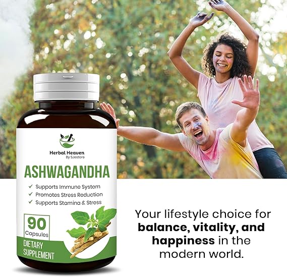 Natural Ashwagandha Capsules 90 Count - Optimal Wellness Solution