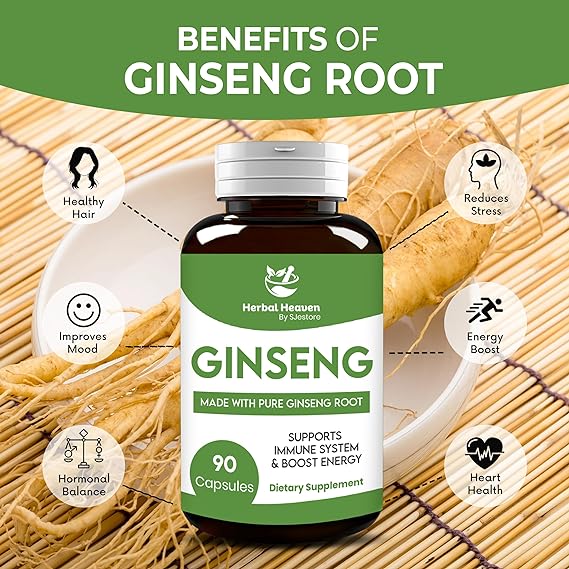 Ginseng Capsules 90 Count - 100% Herbal Formula