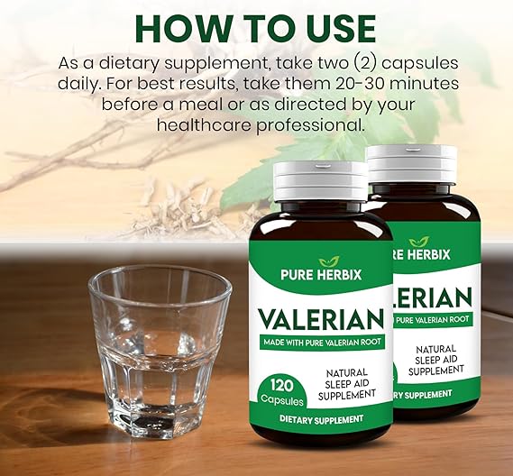 Valerian Root Capsules 500mg - 120 count